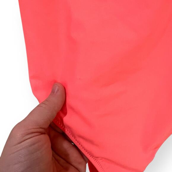 Aerie One Piece Crochet Back Swimsuit Womens Size M Coral Pink Braided Straps - Picture 3 of 9